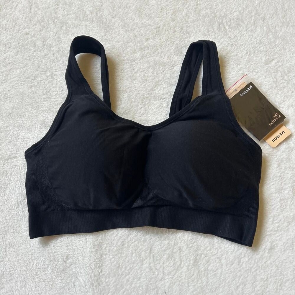 Truekind black shapermint sports bra with built in padding women's medium nwt